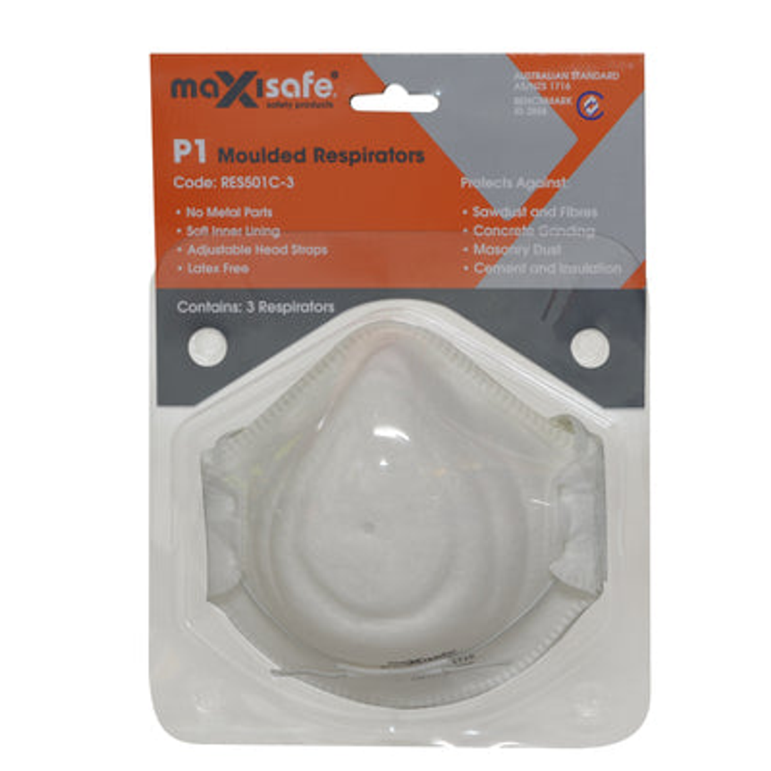 Maxisafe P1 Respirator Dust Mask (3 Pack)