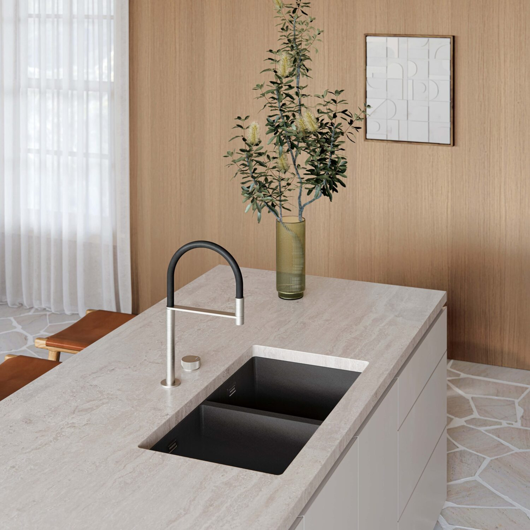 Phoenix 5000 Series Double Bowl Under/Over Sink Matte Black