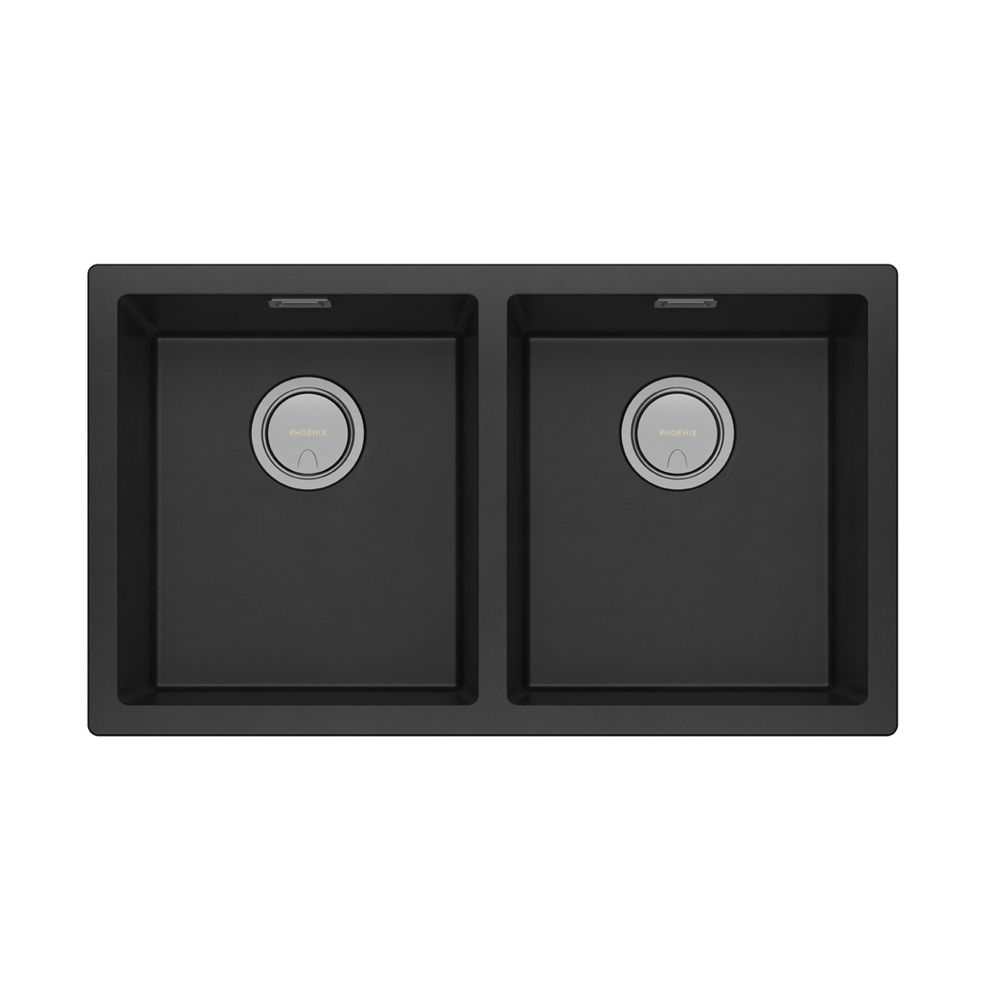 Phoenix 5000 Series Double Bowl Under/Over Sink Matte Black