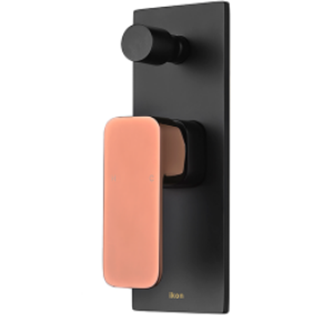 Bella Vista Seto Wall Mixer/Divt Matte Black And Rose Gold