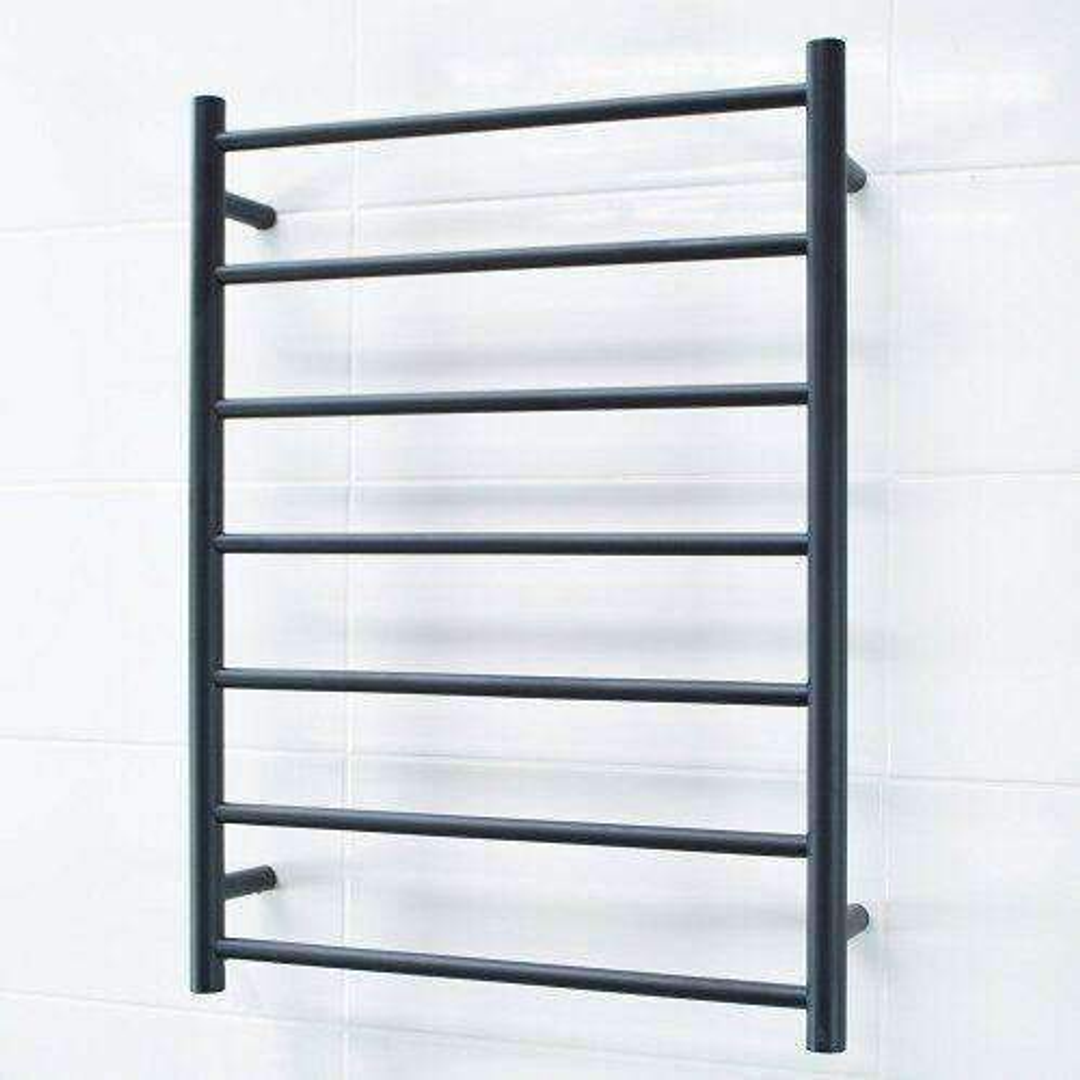 Radiant 7 Bar Rnd Heated Rail 800 X 600 Matt Black