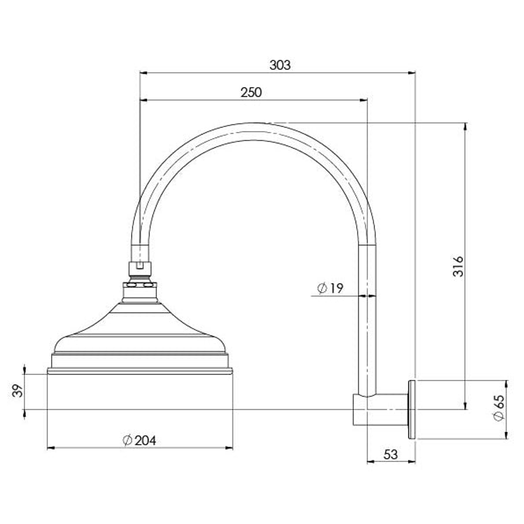 Phoenix Nostalgia Vintage Shower Arm & Rose Chrome