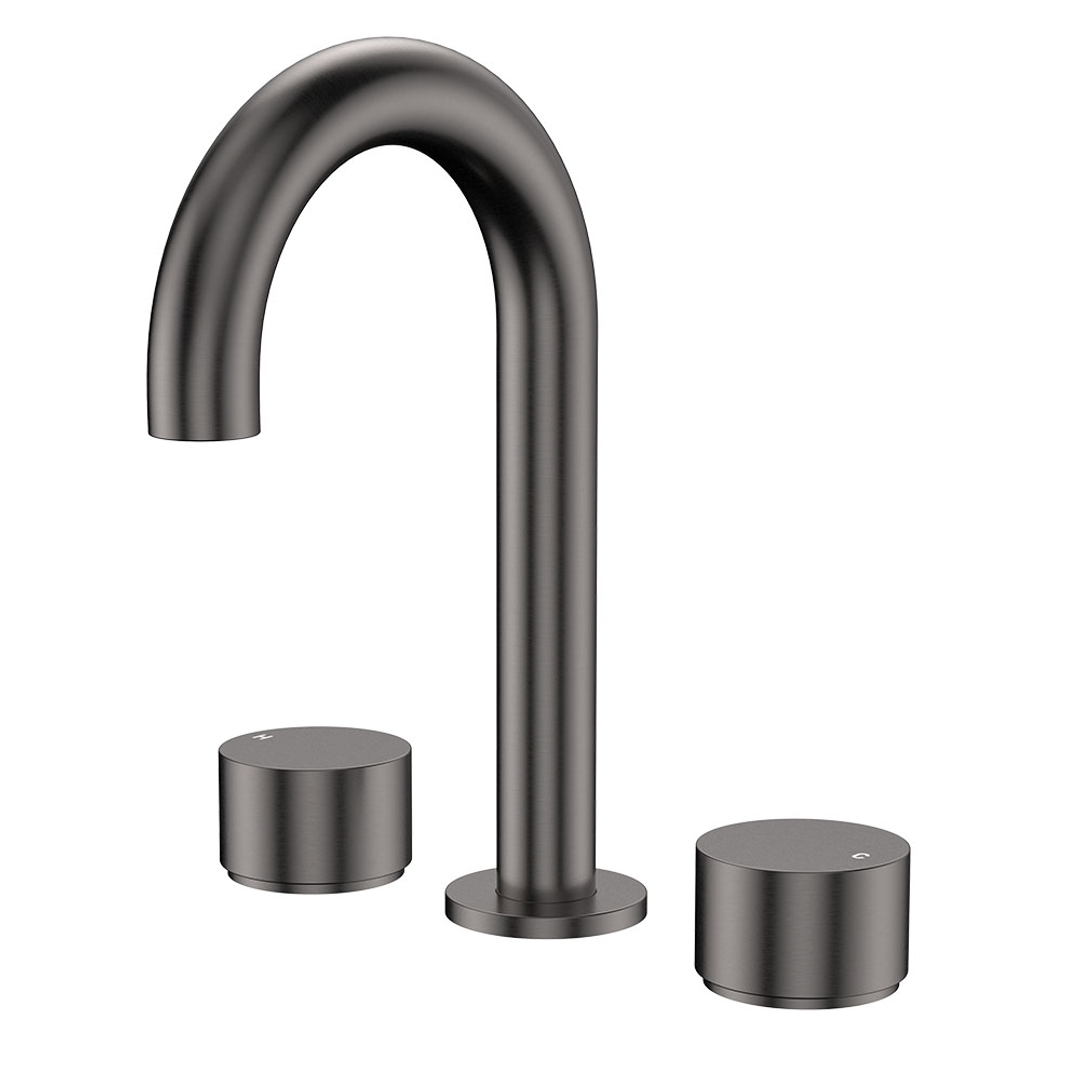 Fienza Kaya Round Hob Set Round Taps Gun Metal