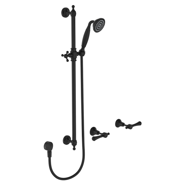 Fienza Lillian Lever Rail Shower Set Matte Black