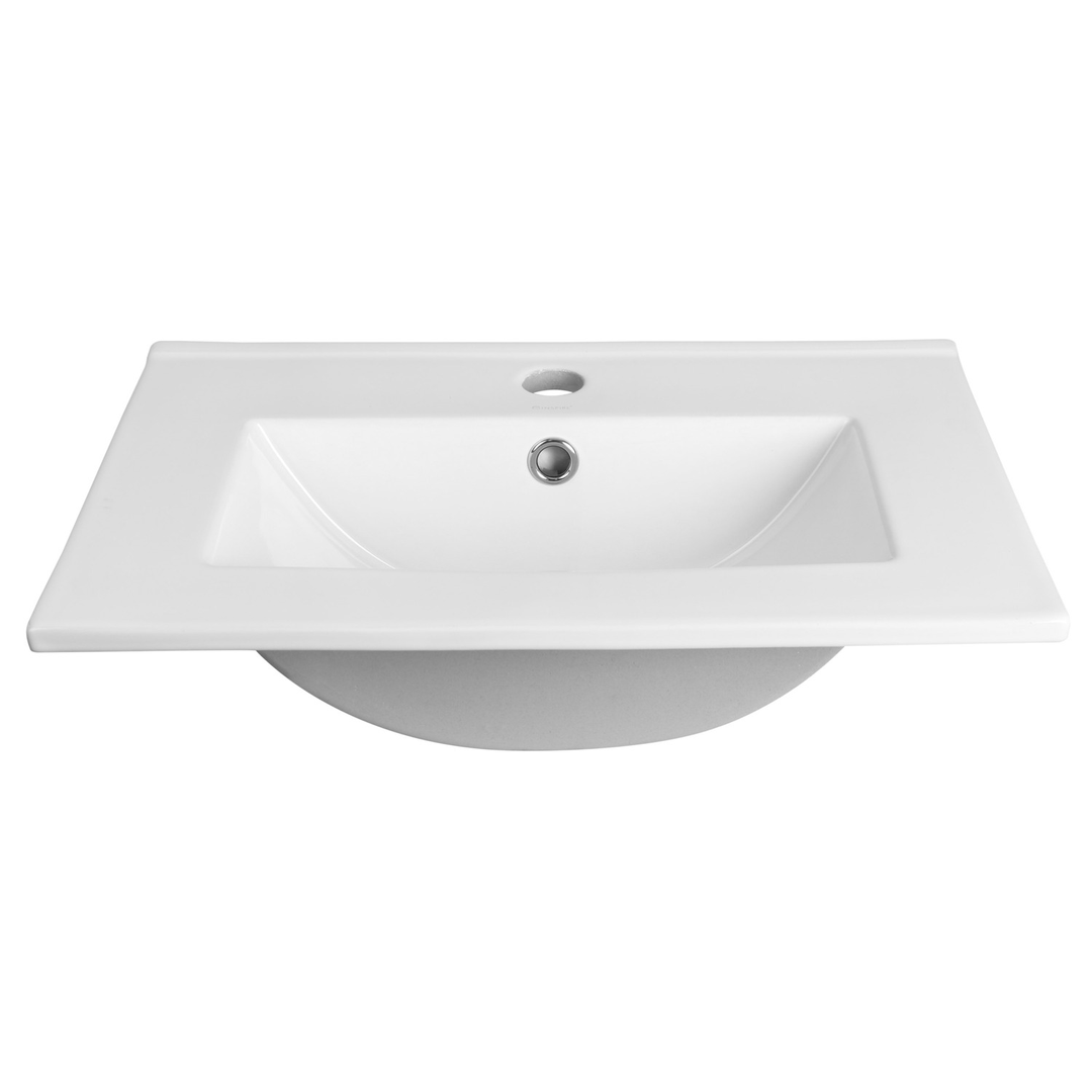 Otti Square Inset Basin Gloss White 1 Tap Hole No Overflow Dimension: 500 X 360 X 165