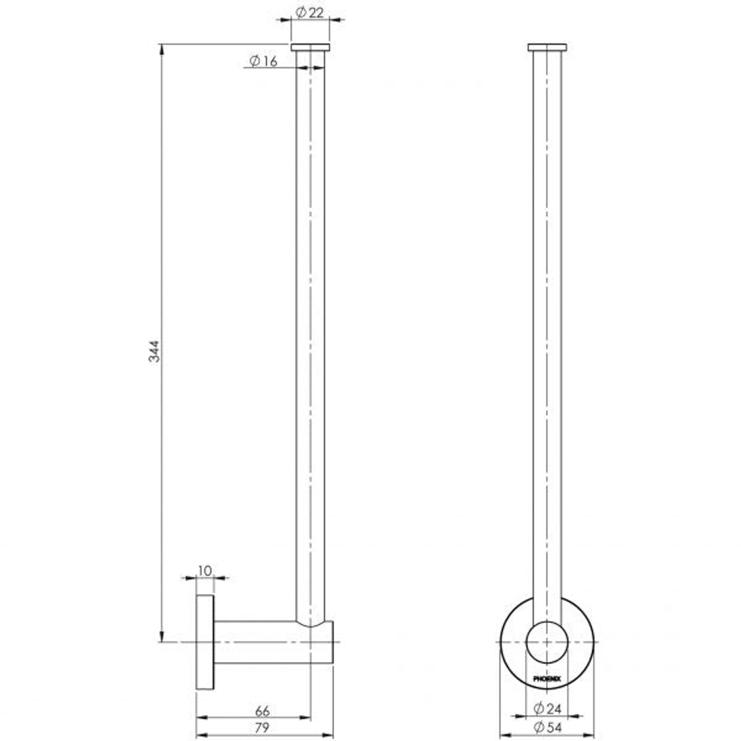 Phoenix Radii Spare Toilet Roll Holder Round Plate - Chrome