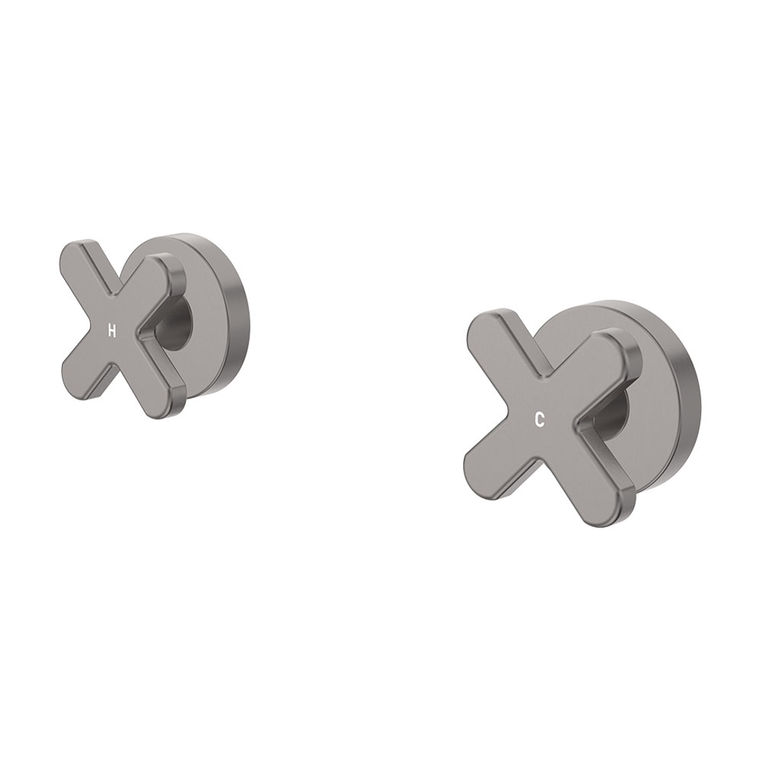 Fienza Kaya Cross Wall Taps Gun Metal Sus304 & Lf Brass