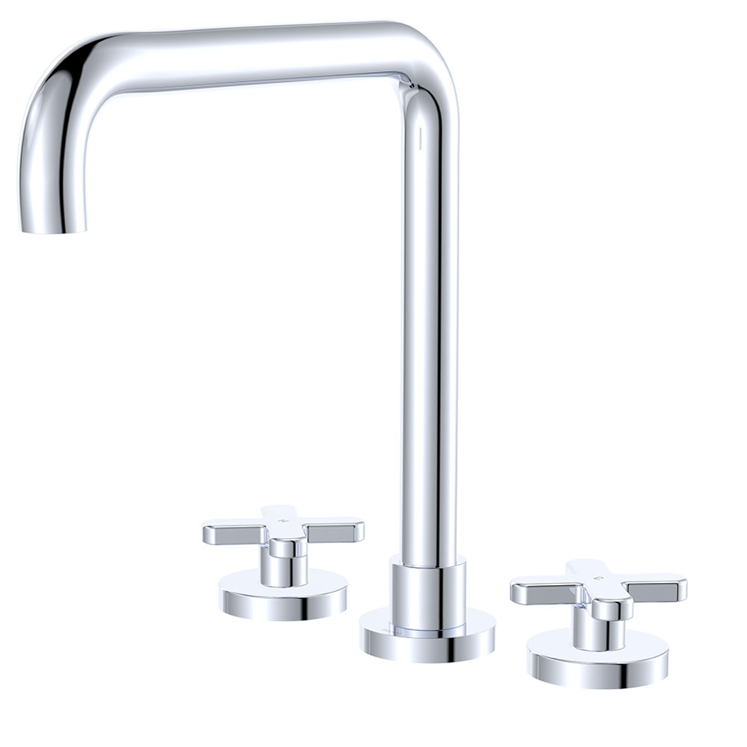 Fienza Kaya Chrome Cross Taps Squareline Hob Set Lf Sus304 & Lf Brass