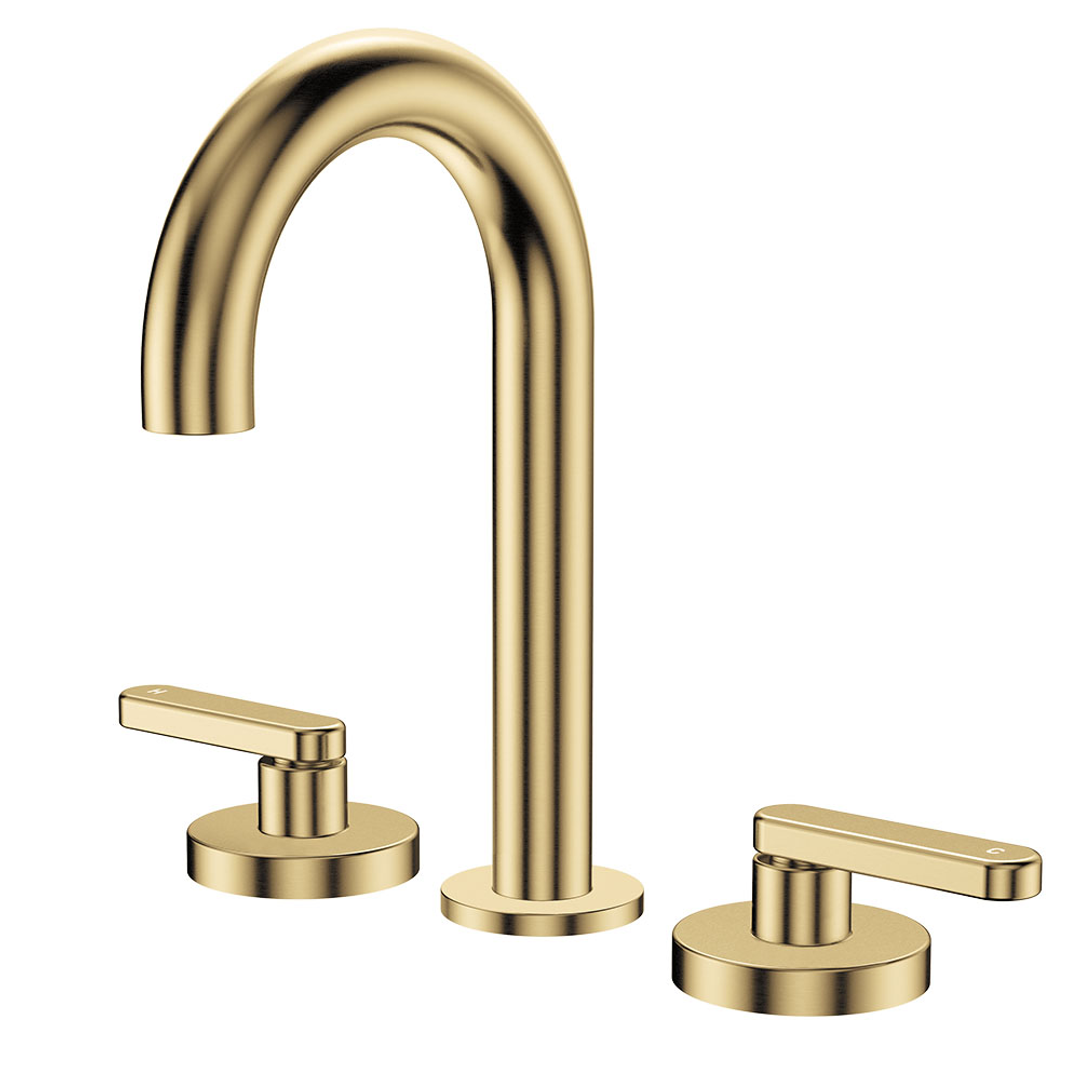 Fienza Kaya Urban Brass Lever Taps Round Hob Set Lf Sus304 & Lf Brass