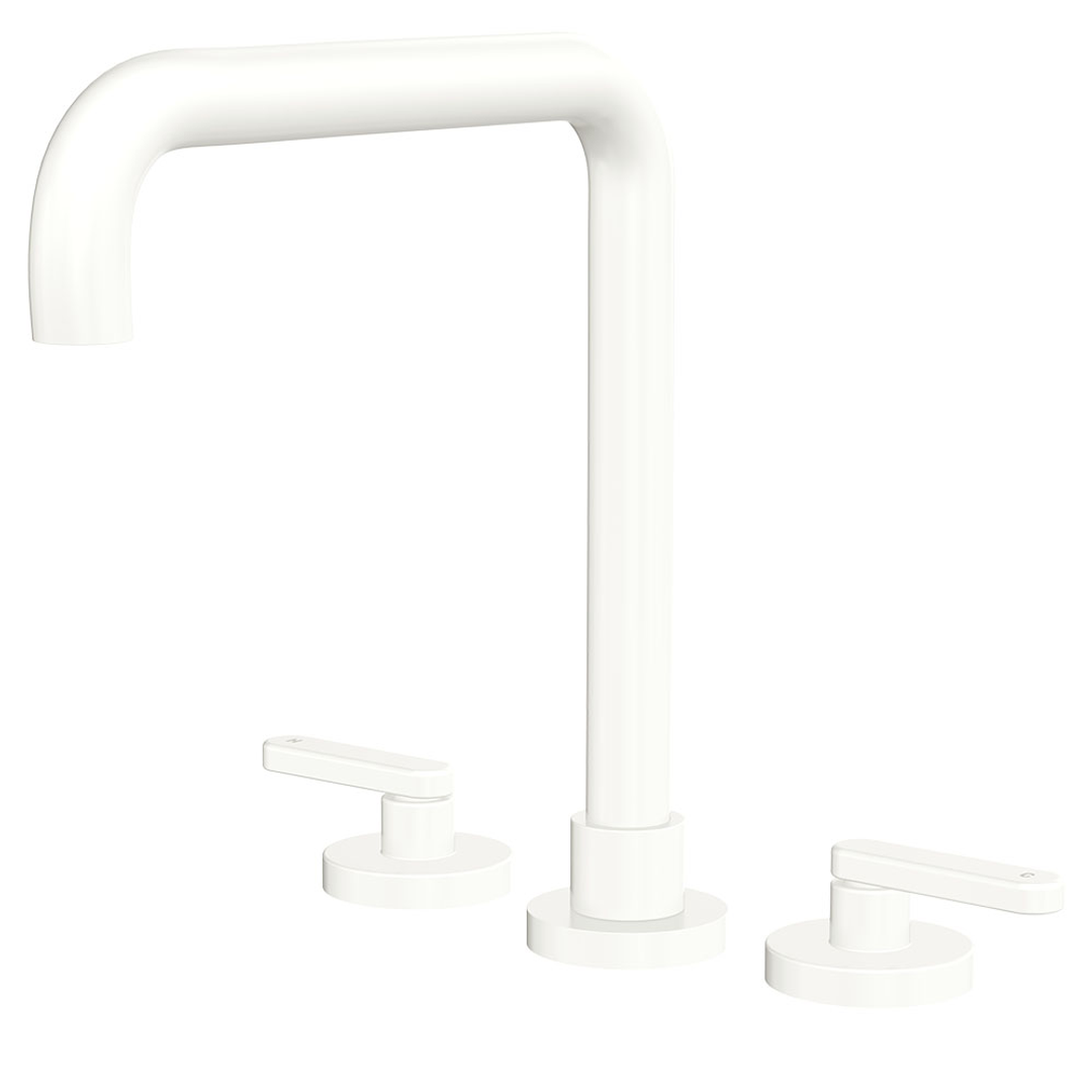 Fienza Kaya Matte White Lever Taps Squareline Hob Set Lf Sus304 & Lf Brass