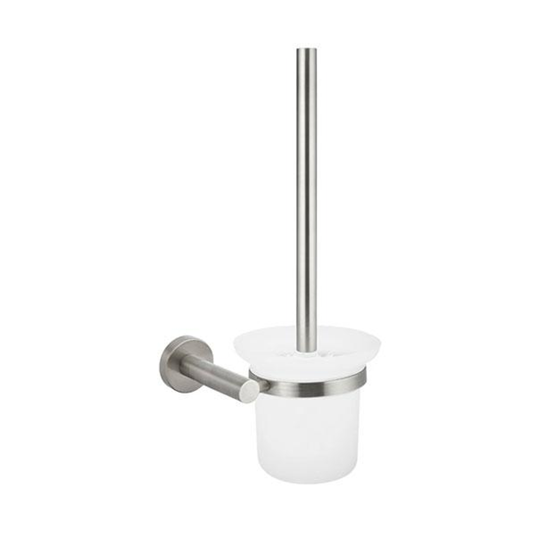 Meir Round Toilet Brush And Holder Brushed Nickel