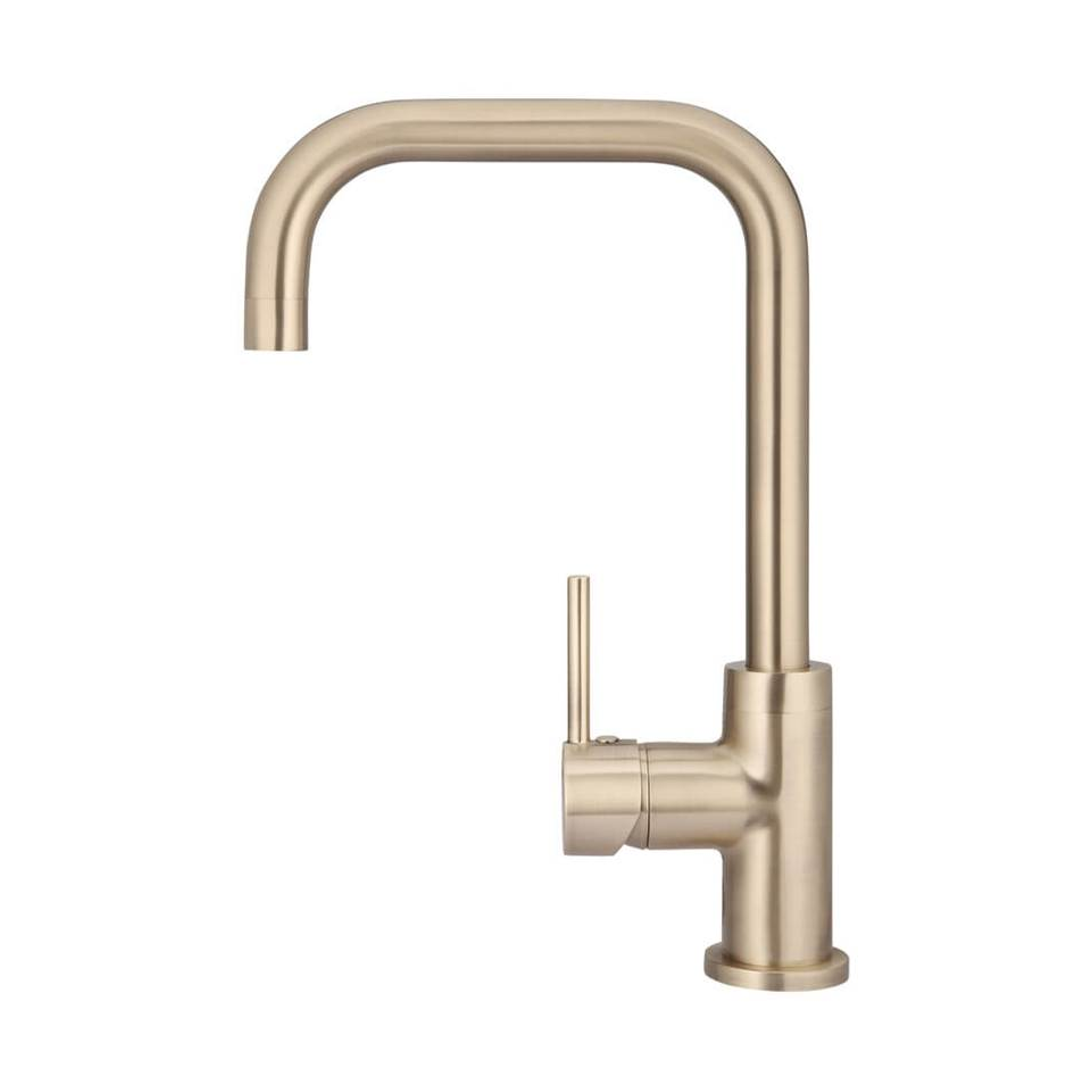 Meir Round Kitchen Mixer Tap Champagne