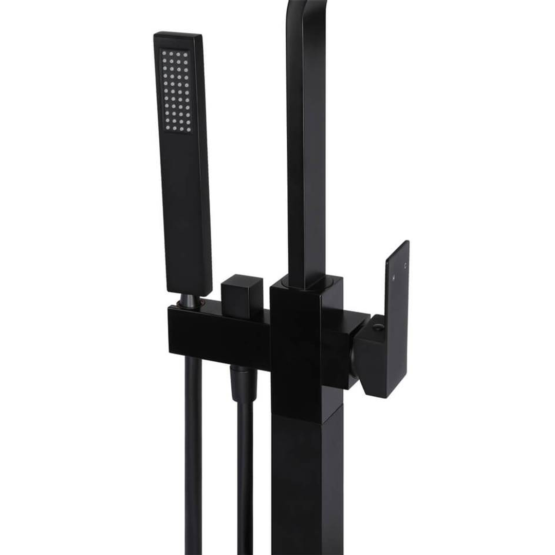 Meir Freestanding Bath Mixer With Hand Spray - Black