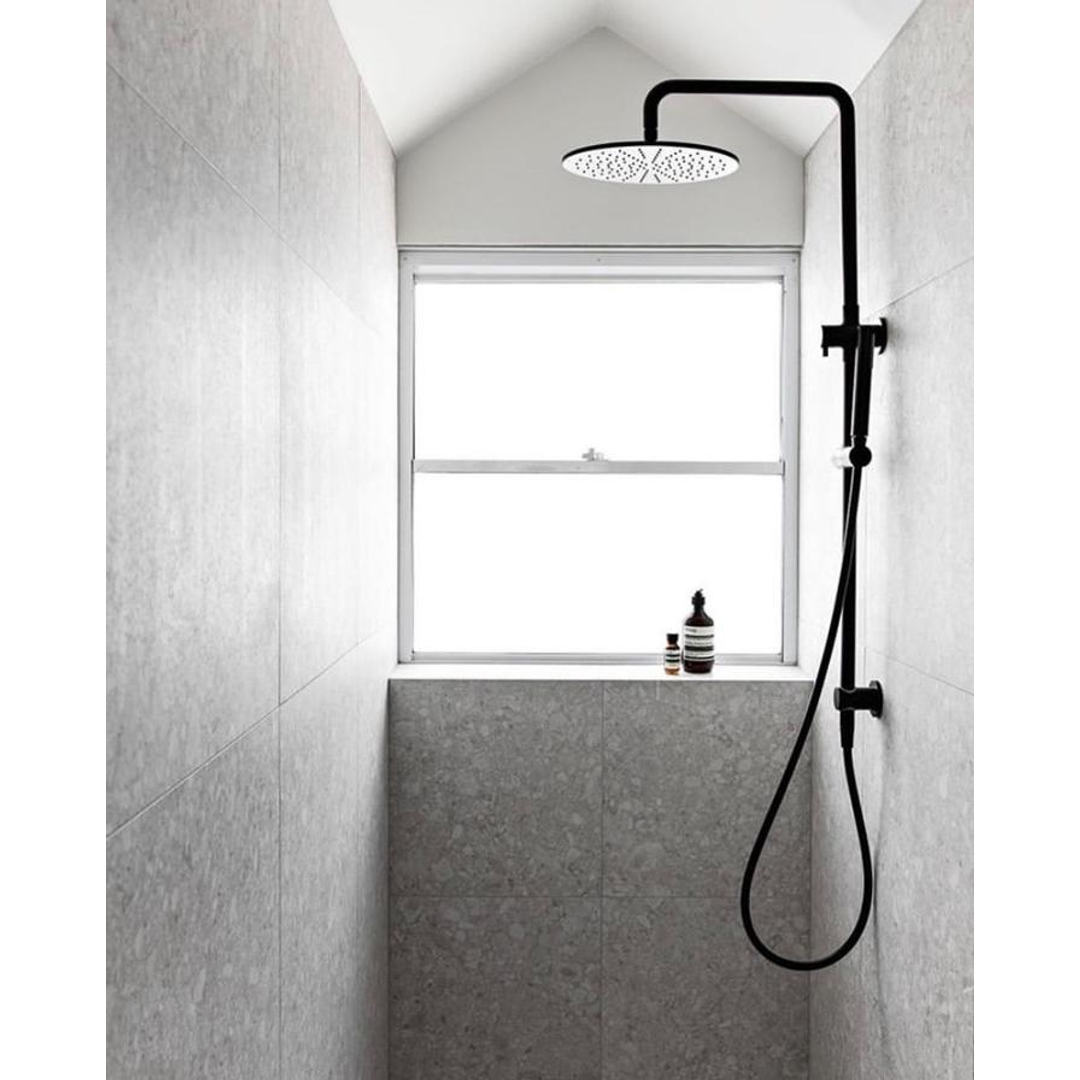 Meir Round Combination Shower Rail 300mm Rose & Hand Shower - Matte Black