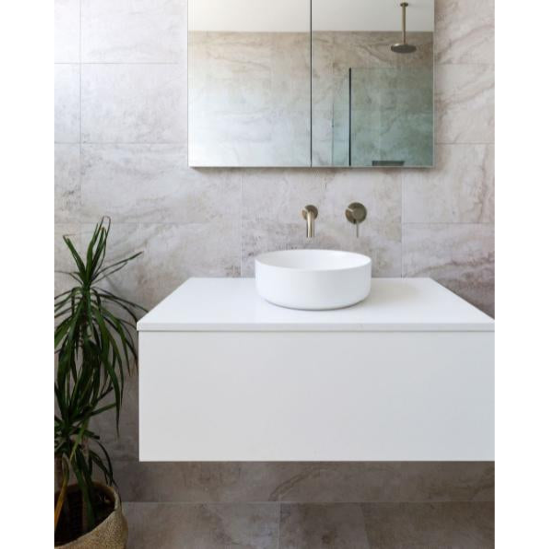 Meir Round Curved Wall Spout Brushed Nickel 200mm