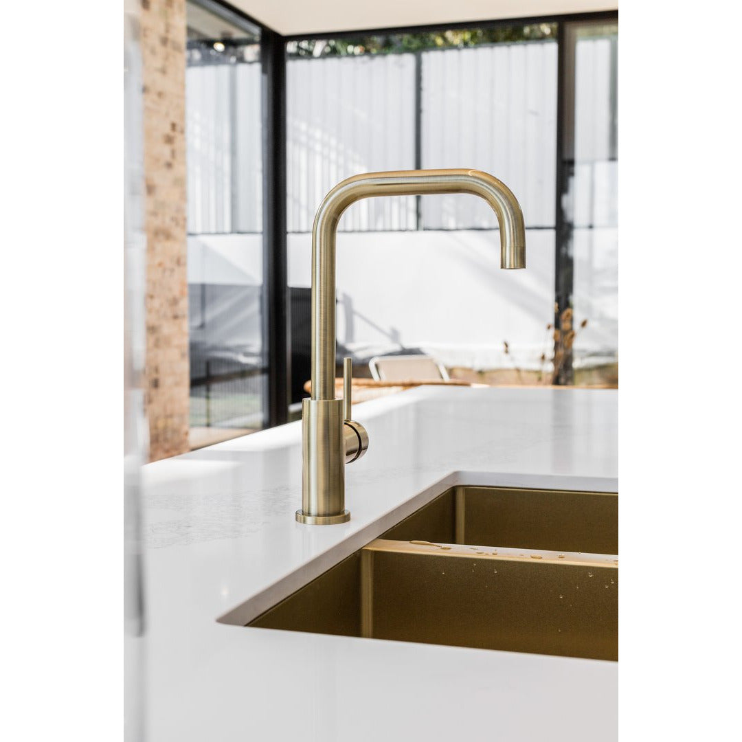 Meir Round Kitchen Mixer Tap Tiger Bronze