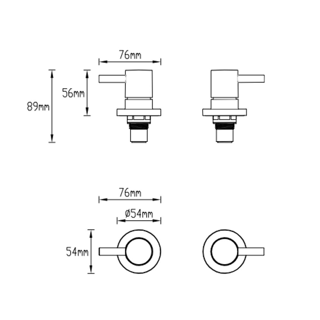 Abey Gareth Ashton Lucia Wall Top Assembly Chrome