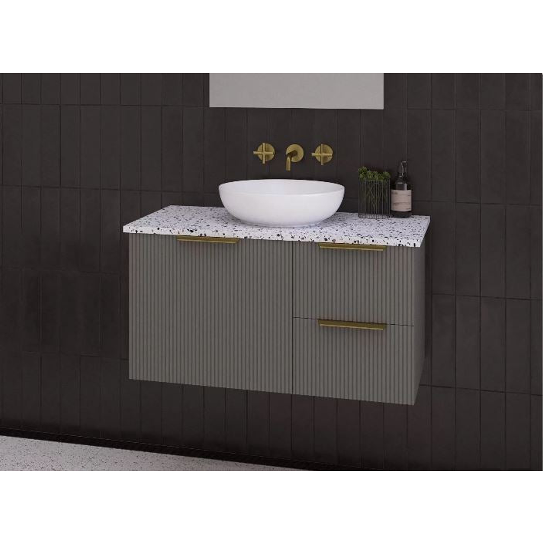 TIMBERLINE VICTORIA VANITY 900MM LEFT WG BASIN SILKSURFACE AC TOP WALL HUNG