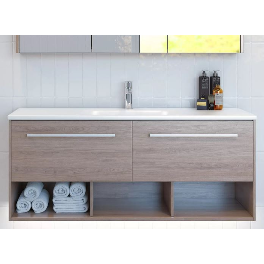 TIMBERLINE KANSAS VANITY 750MM CENTRE BOWL HAVEN TOP WALL HUNG