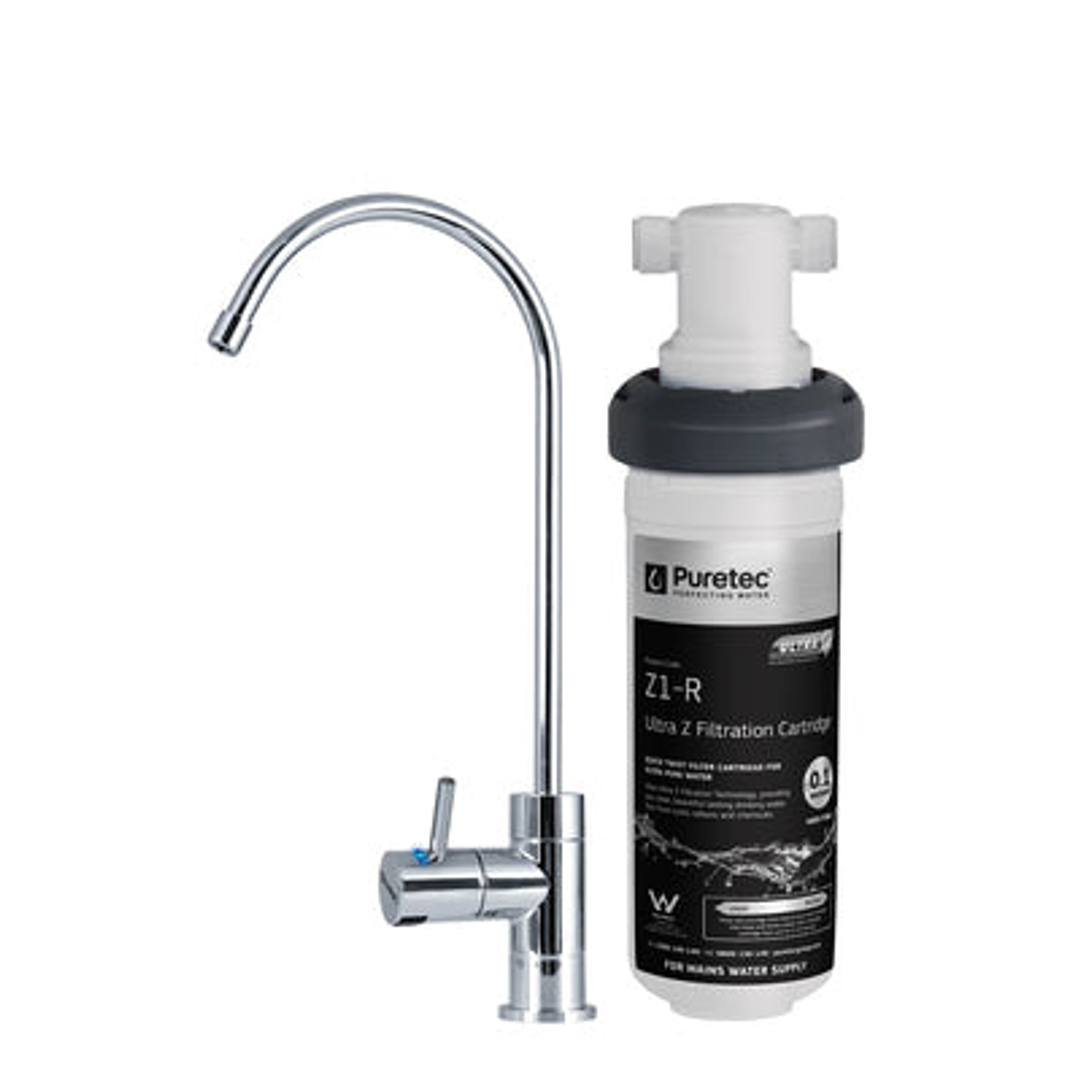 Puretec Quick-Twist Z18 Undersink Filter With High Loop Led Faucet