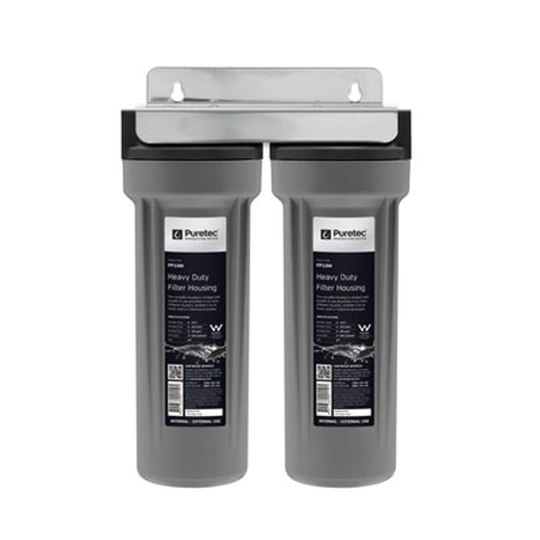 Puretec Twin Undersink Filter Housing Grey Bowl 3/4' Connection Cd13-3