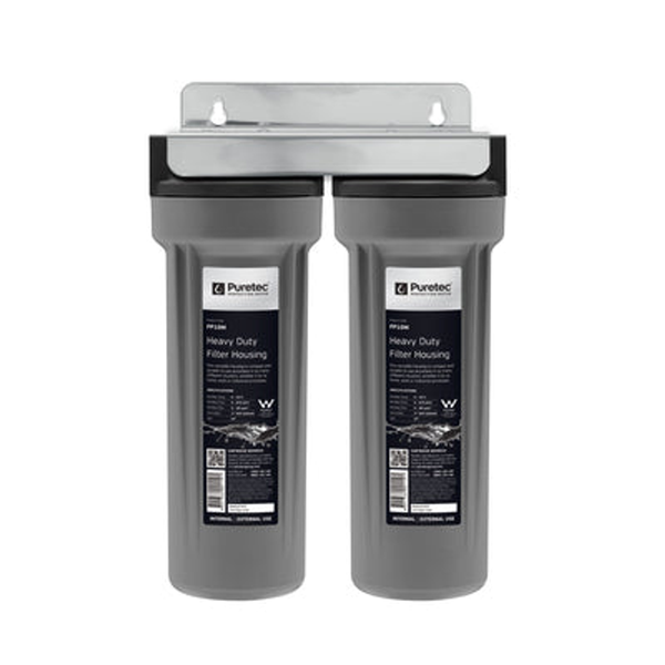 Puretec Twin Undersink Filter Housing Grey Bowl 3/4' Connection Cd13-3