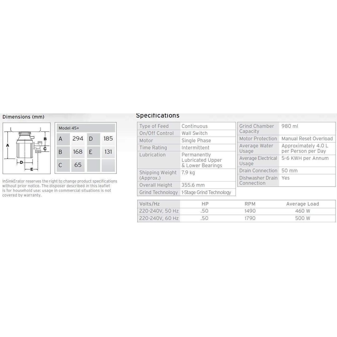 In-Sink-Erator Food Waste Disposer Model 46 77969B