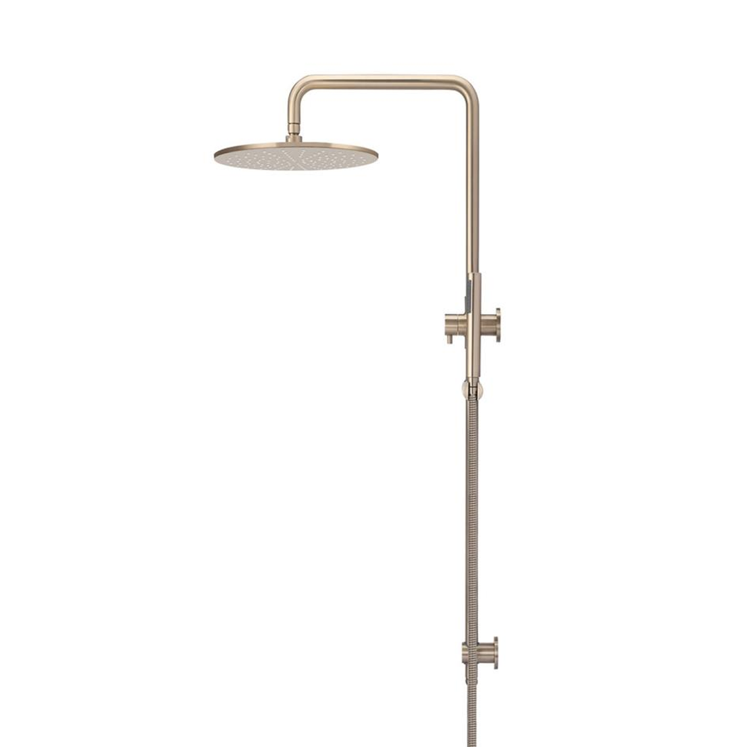 Meir Round Combination Shower Rail 300mm Rose & Hand Shower - Champagne
