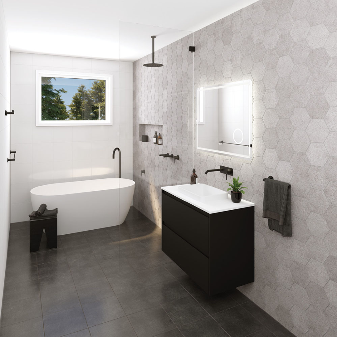 Fienza Kaya Round Shower Head 250mm Matte Black