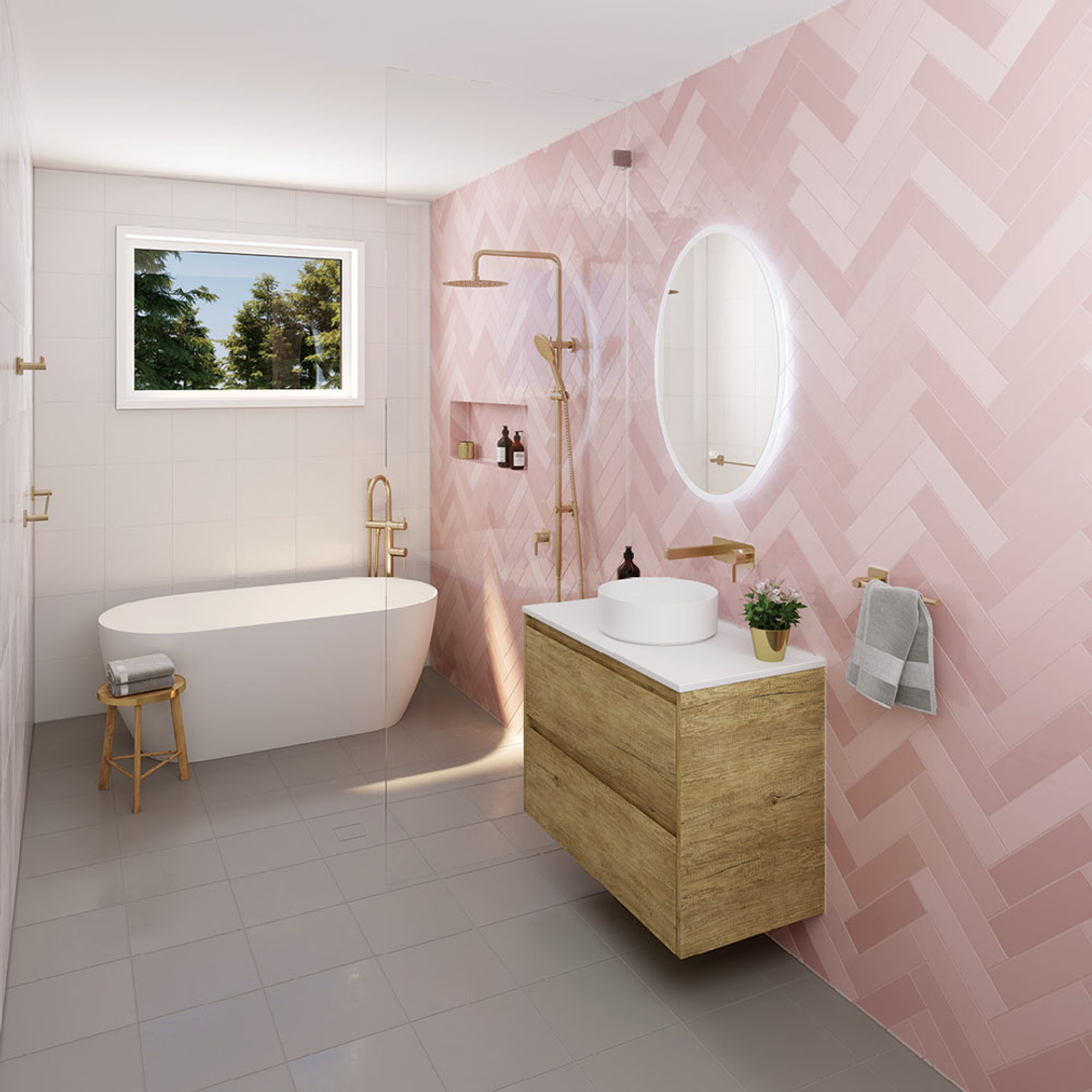 Fienza Kaya Round Shower Head 250mm Urban Brass