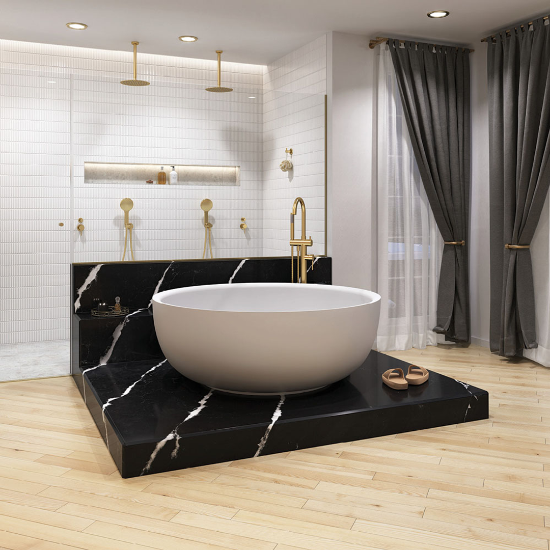 Fienza Kaya Round Shower Head 250mm Urban Brass