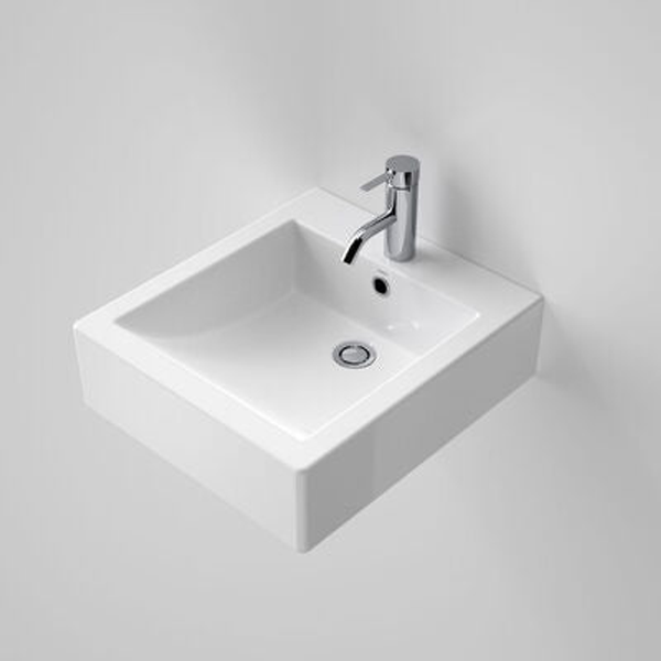 Caroma Liano Wall Basin 420mm White 1 Tap Hole 649315W