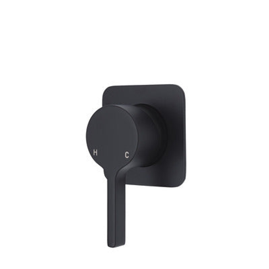 Fienza Sansa Wall Mixer Matte Black Soft Square Matte Black Plate