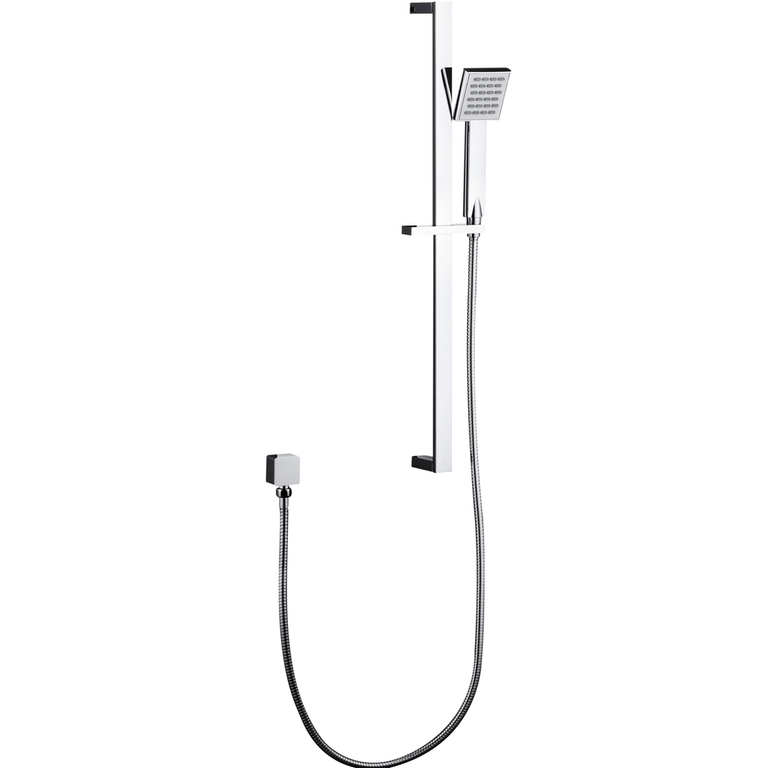Otti Taran Shower Rail With Square Hand Held Shower Head Chrome