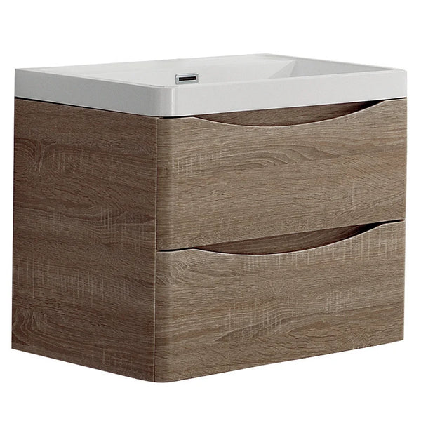 Belbagno Ancona 600mm Wall Hung Vanity Silver Oak 600 X 420 X 450