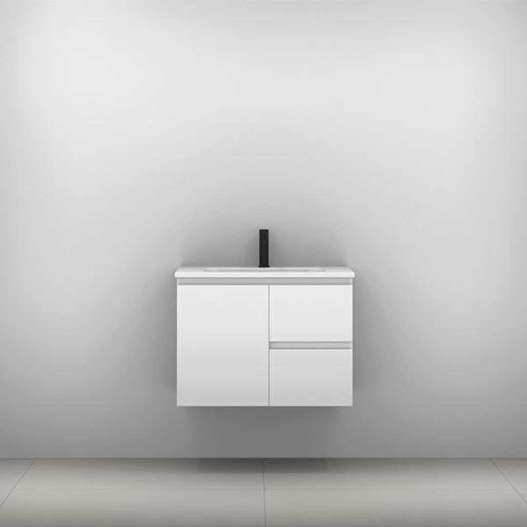 Carlo Vanity 1500mm Double Bowl Haven Polymarble Top Wall Hung(Timberln P#:C152Hw)