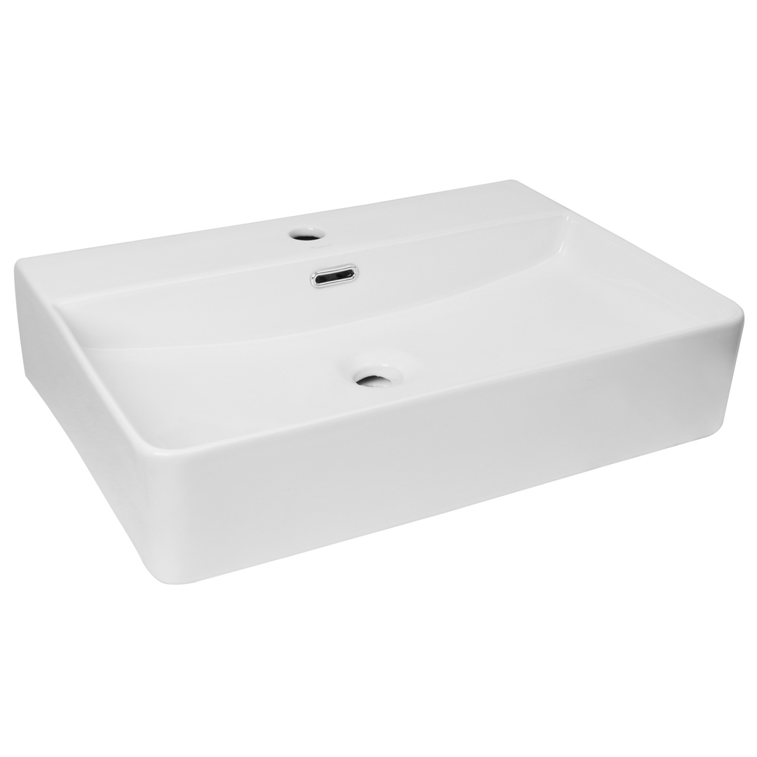 Otti Artis Basin Above Counter1 Taphole W/Overflow Gloss White Dimension: 600X420X120