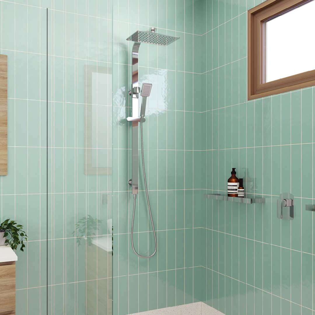 Fienza Koko Twin Rail Shower With Handshower Chrome 455107