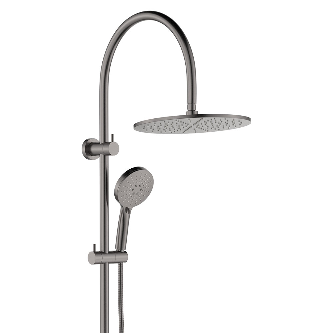 Fienza Empire Slim Curved Twin Shower Gun Metal