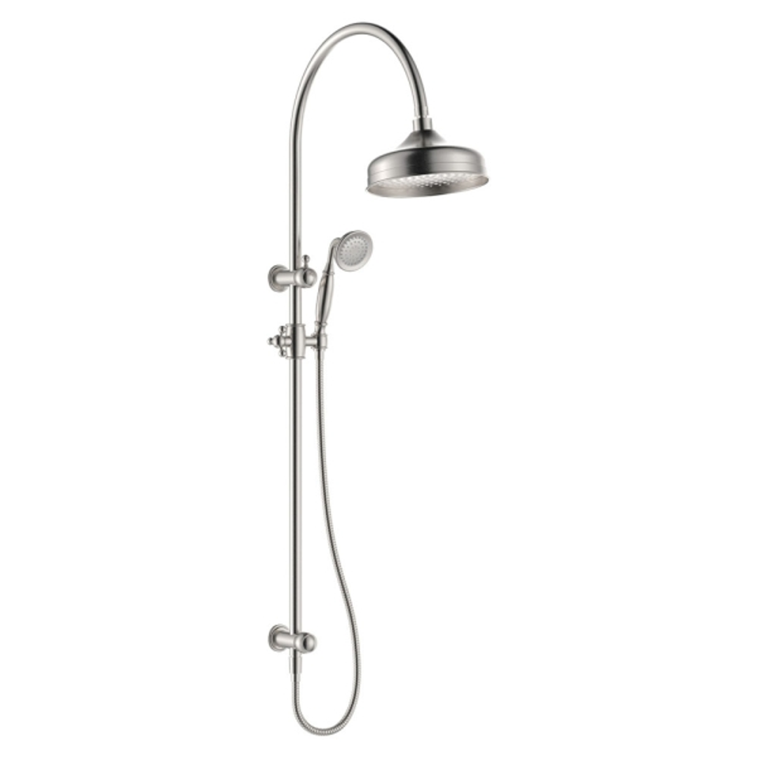 Fienza Lillian M/Funct Twin Shower Rail Brushed Nickel 455114Bn
