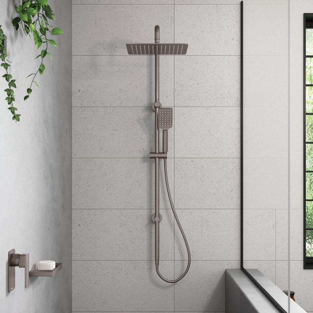 FIENZA TONO TWIN SHOWER GUN METAL
