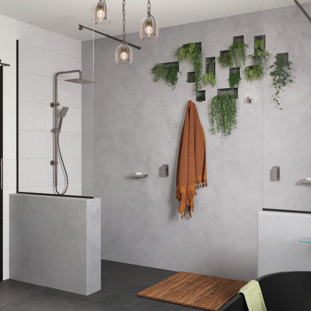 FIENZA TONO TWIN SHOWER GUN METAL