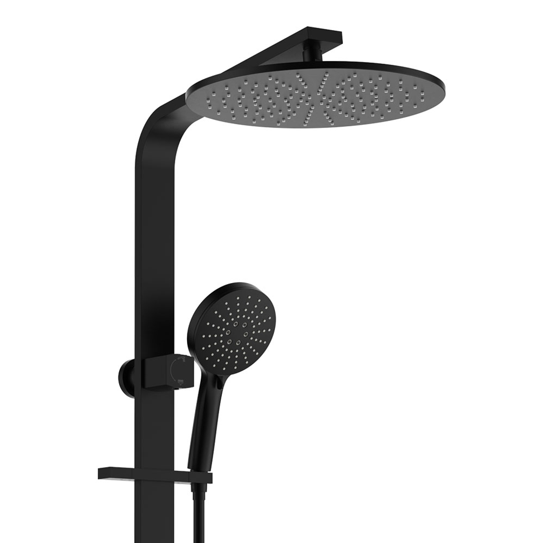 Fienza Empire Slim Deluxe Twin Shower Sus304 Matte Black