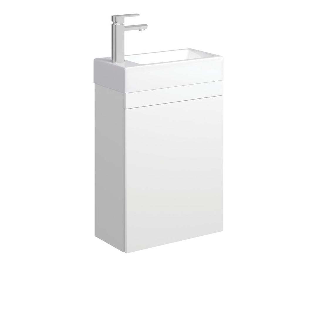 Fienza Edge 450 Ensuite Wall-Hung Vanity, No Overflow, Satin White