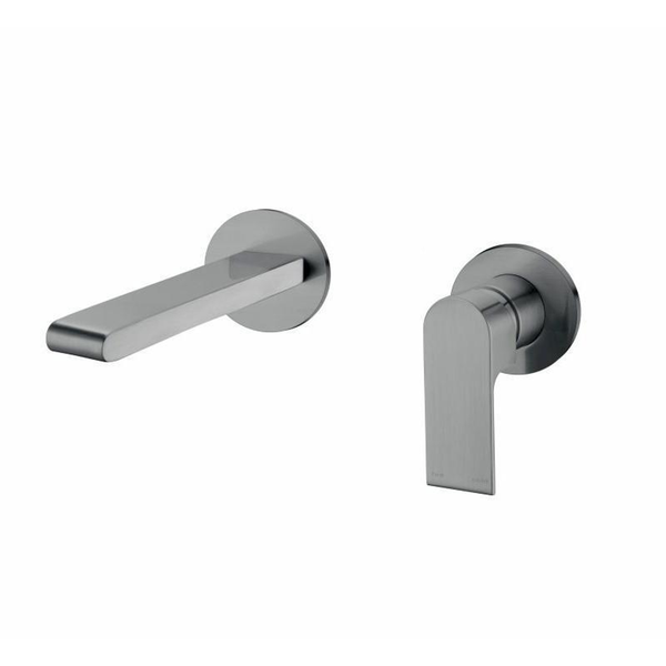 Nero Bianca Wall Basin Mixer With Separate Back Plate Gun Metal