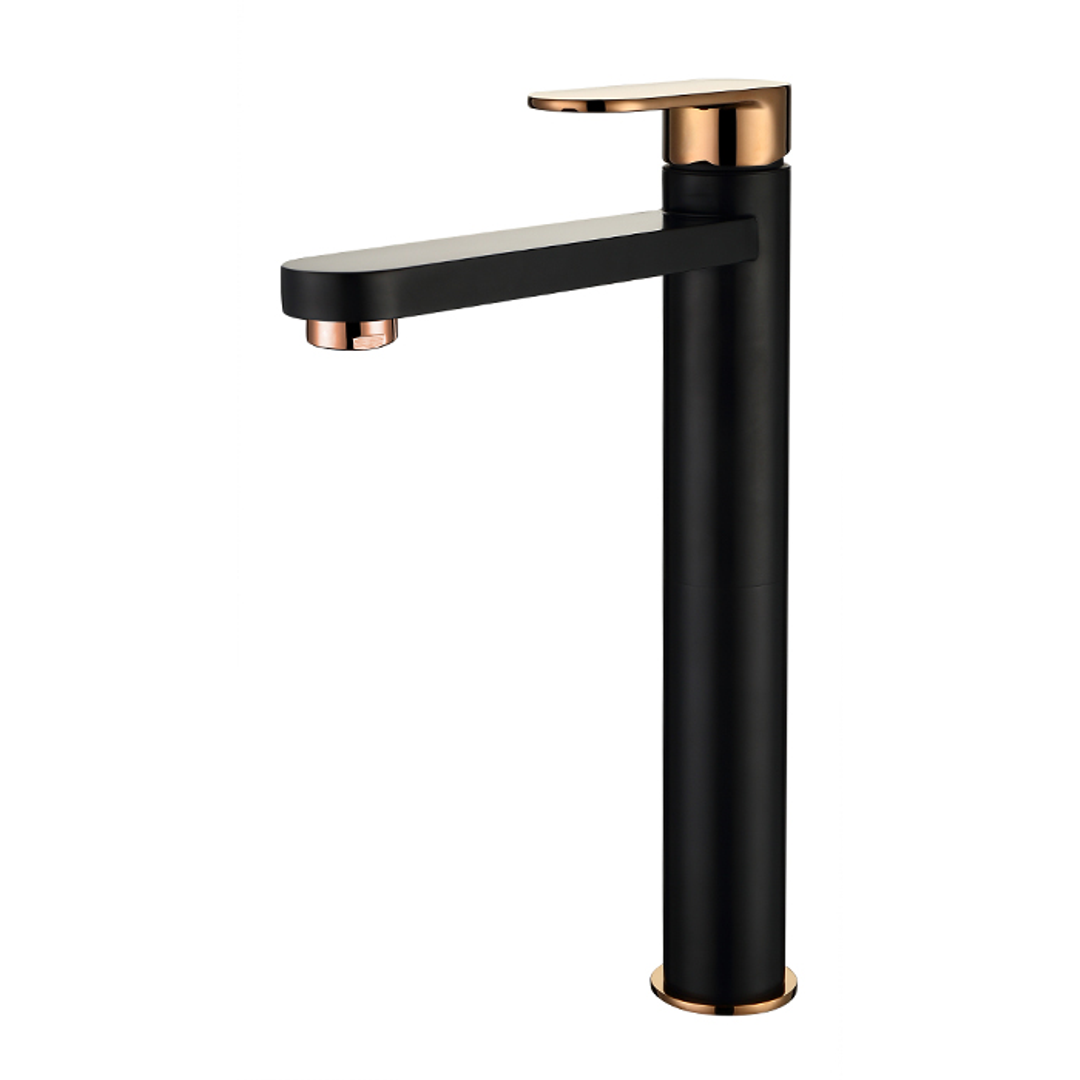 Otti Vetto Tall Basin Mixer Matte Black & Rose Gold