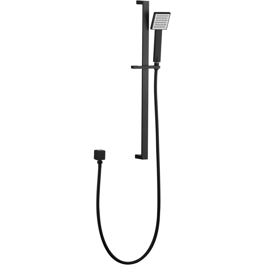 Otti Taran Shower Rail With Square Hand Held Shower Head Black