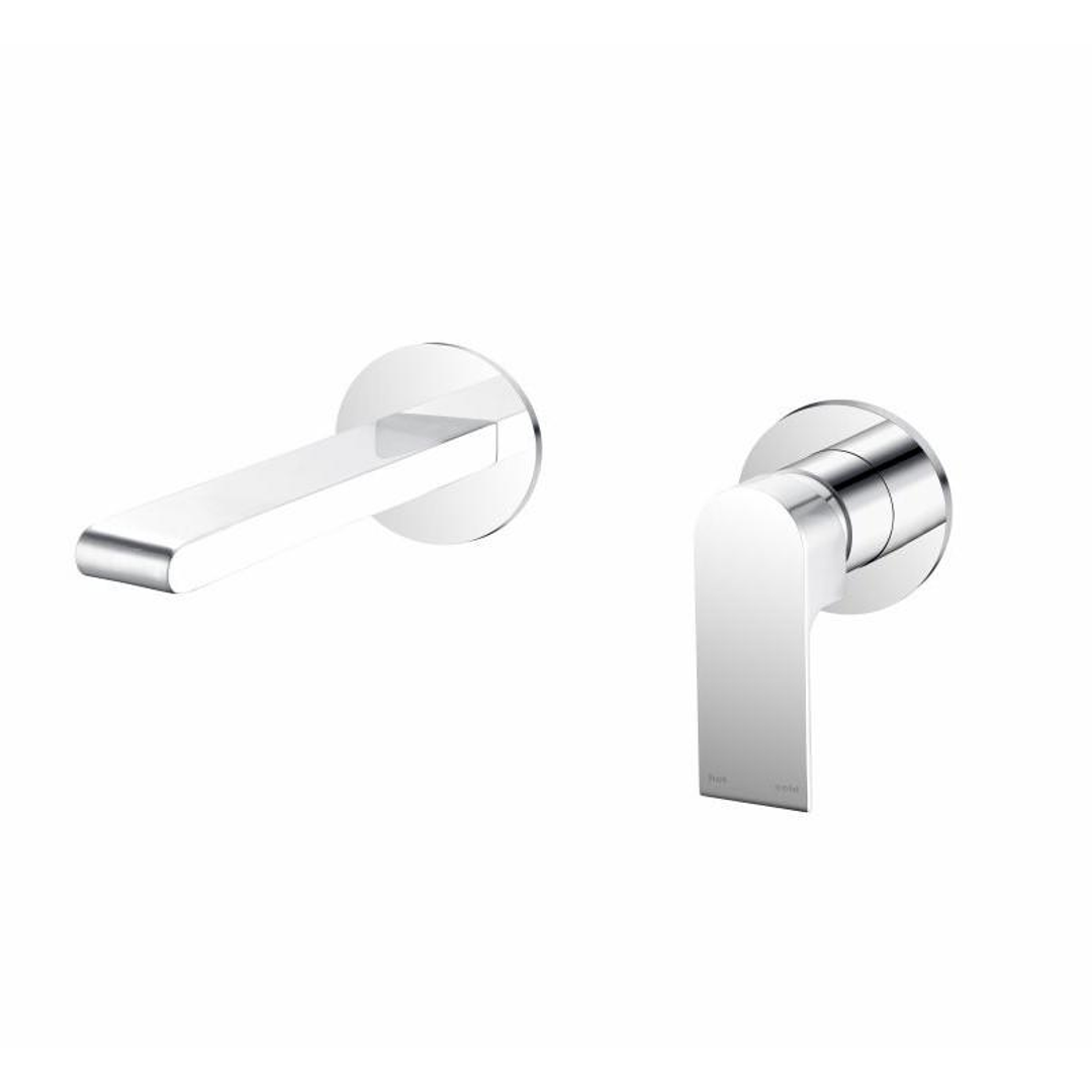 Nero Bianca Wall Basin Mixer Separate Back Plate Chrome
