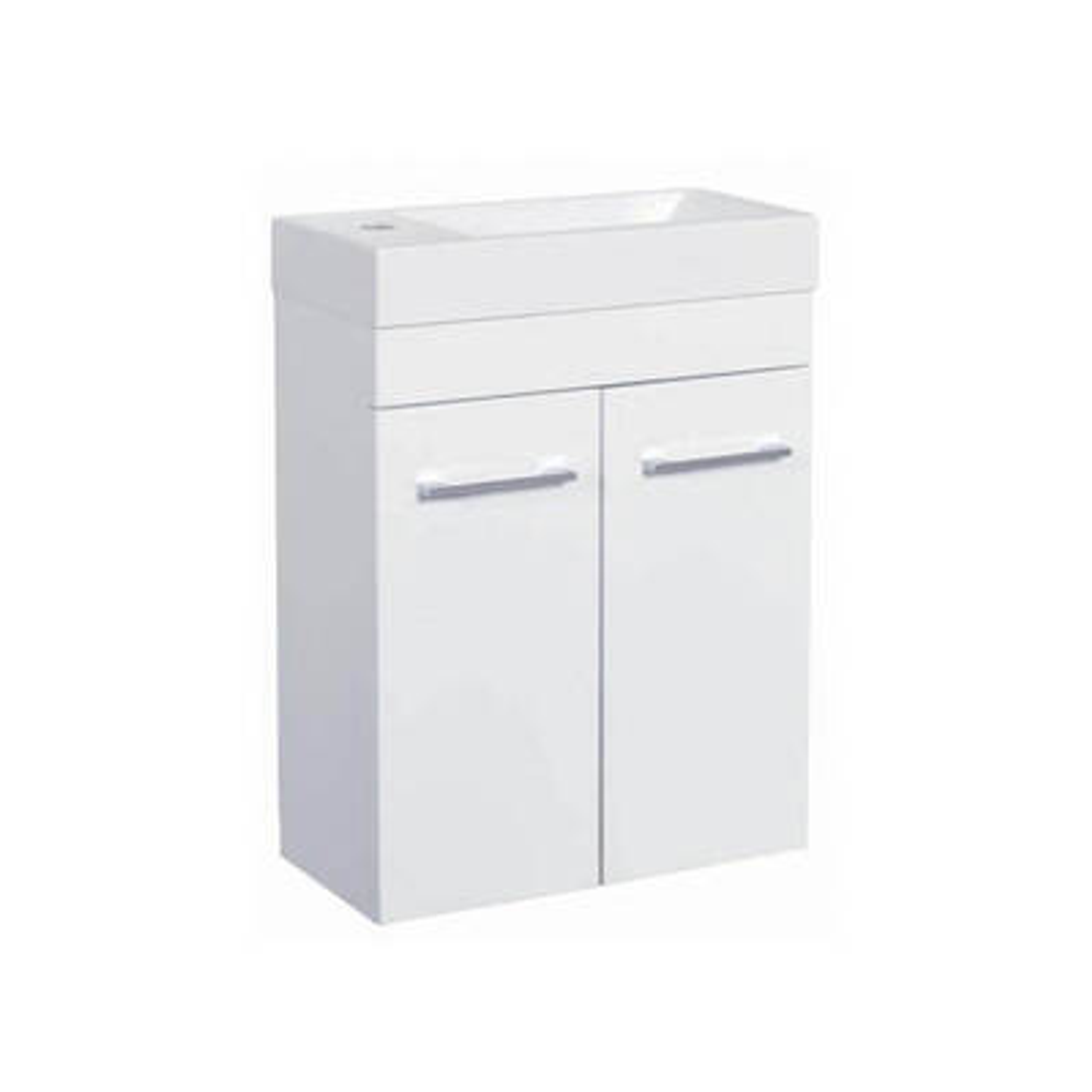 Rf Space Saving Vanity Wall Hung White 500 X 250 X 680mm