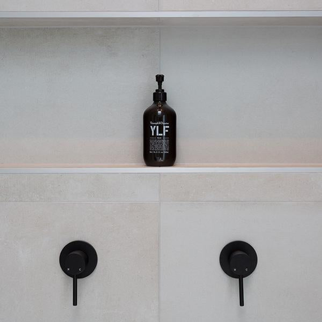 Meir Round Matte Black Wall Mixer